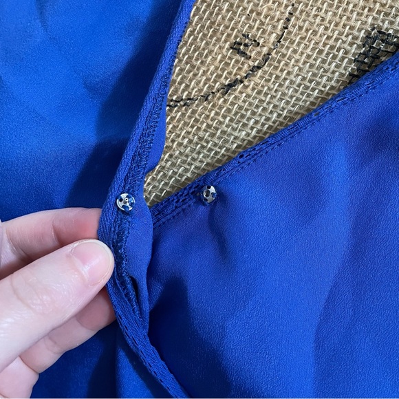 Blue Peplum Tank Top - Picture 4 of 8